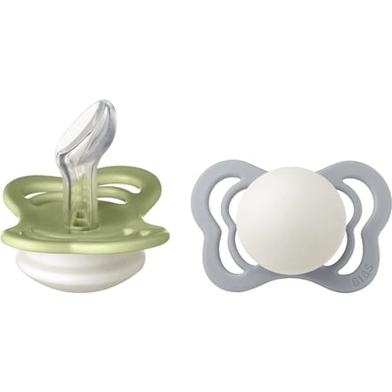 BIBS Couture 2 Pack Silicone Grootte 1 Sage Glow/Cloud Glow 2 st