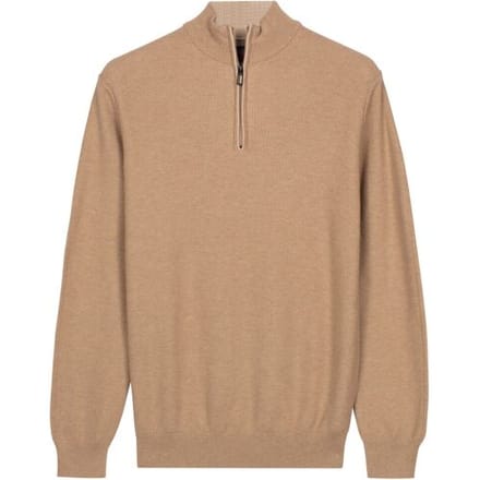Baileys Trui Half Zip Subtle Faux-Uni Structure Knit Zand / male