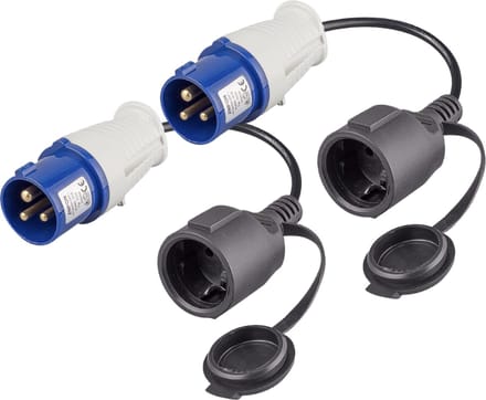 2x PD® Verloopstekker - CEE Verloop Contra - IP44 230V~50Hz 3500W - Betrouwbare en Duurzame Stroomaansluiting