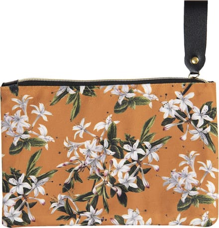 Clayre & Eef Toilettas Dames 24x15 cm Oranje Polyester Bloemen