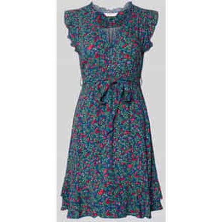 Mini-jurk met bloemenprint en ruches