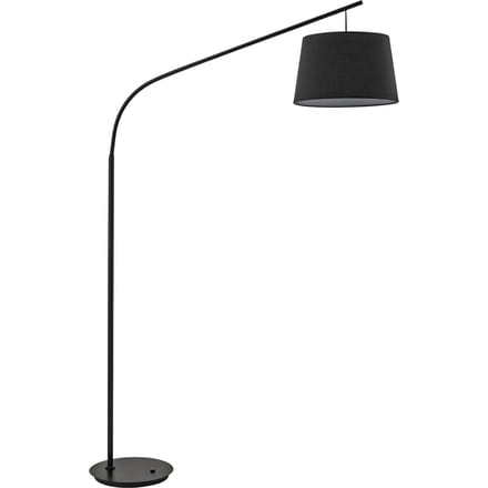 IDEAL LUX Booglamp Daddy met stoffen kap, zwart