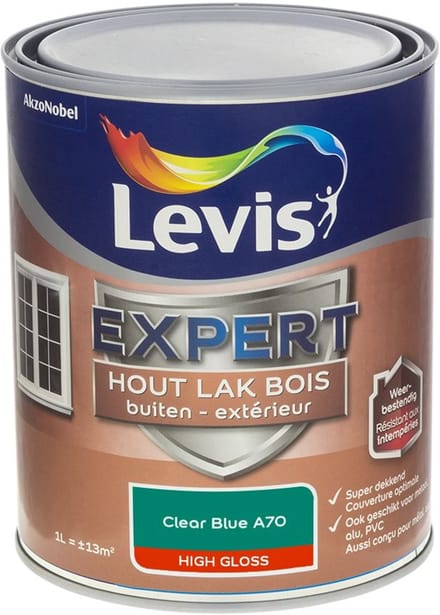 Levis - Expert Hout Lak Buiten High Gloss Mix - Clear Blue A70 - Mengverf - 1 L