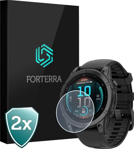 Smartwatch Screenprotector Geschikt voor Garmin Fenix E (47 mm) - Gehard Glas Screen Cover Premium Tempered Glass Protector Geschikt voor Garmin Fenix E - 2 PACK