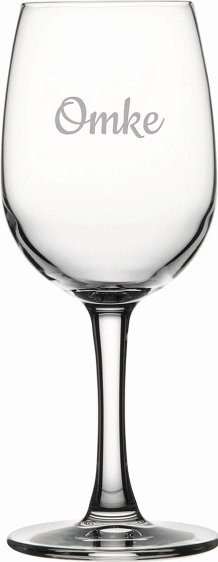 Gegraveerde witte wijnglas 26cl Omke