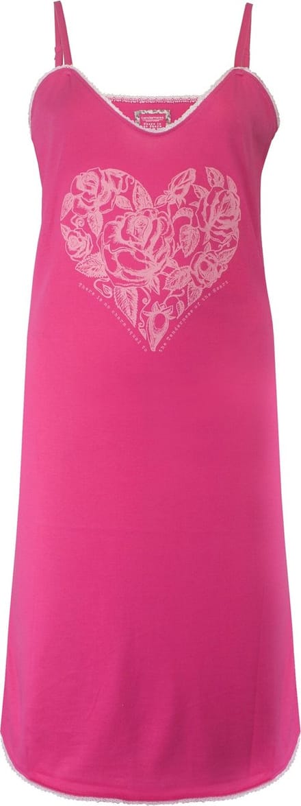 Tenderness Dames Nachthemd - Spaghetti Bandje - Roze - Maat S