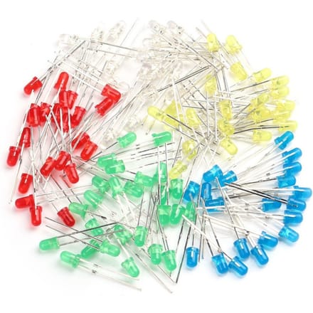 100pcs 3mm Led-Lichtuitzendende Led-Lichtbron Component Assorti Kit Diy Led's Mix Kleur, Vijf Kleuren Wit, Rood