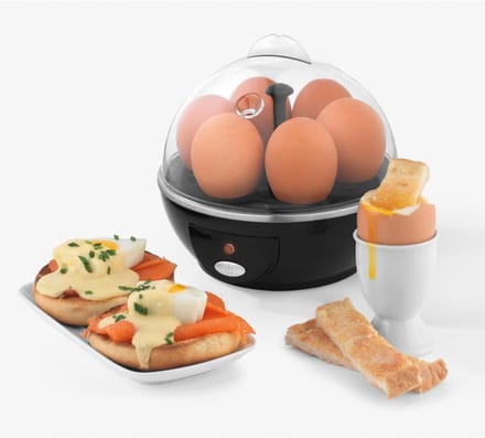 Nexvo® Eierkoker electrisch - Eierkoker - Eierkoker met timer - Zwart - ‎‎16cm x 16cm x 16cm