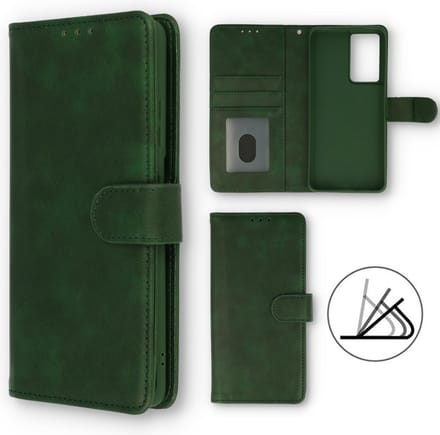 HB Hoesje Geschikt voor Samsung Galaxy S21 Plus - Groen - Luxe Kunstlederen Portemonnee Book Case