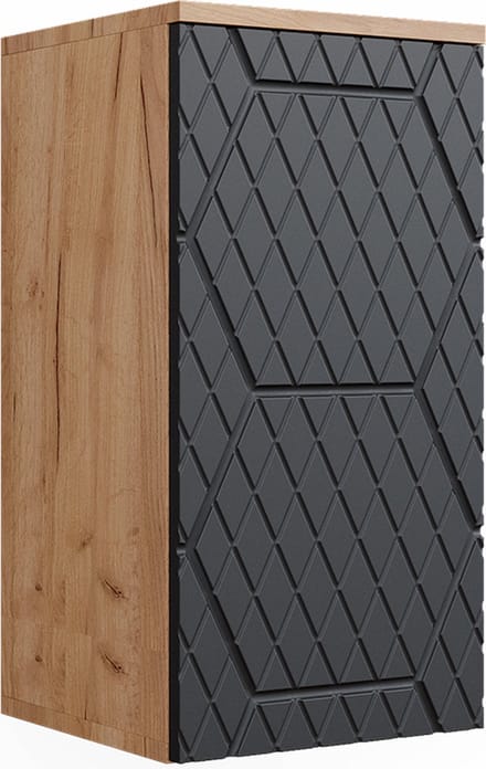 Vicco Irma Badkamermeubel – 30 x 59 cm 2 compartimenten, badkamer Antraciet met honingraatstructuur