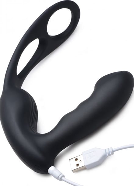 Ass Thumpers - Melkende en Vibrerende Prostaat Vibrator met Cock en Ball Ring
