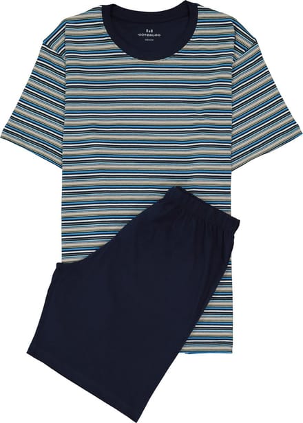 Gotzburg heren shortama - blauw gestreept