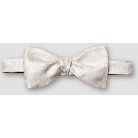Eton Strikje Woven Paisley Self Tied Silver / male