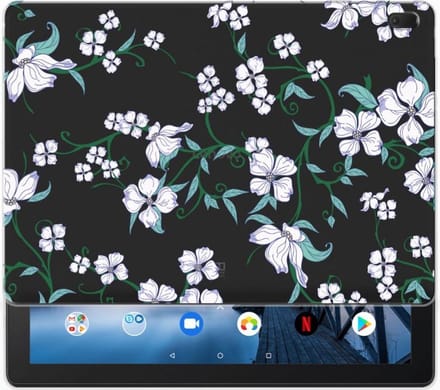 Back Cover voor Lenovo Tab E10 Uniek Siliconen Hoesje Blossom White