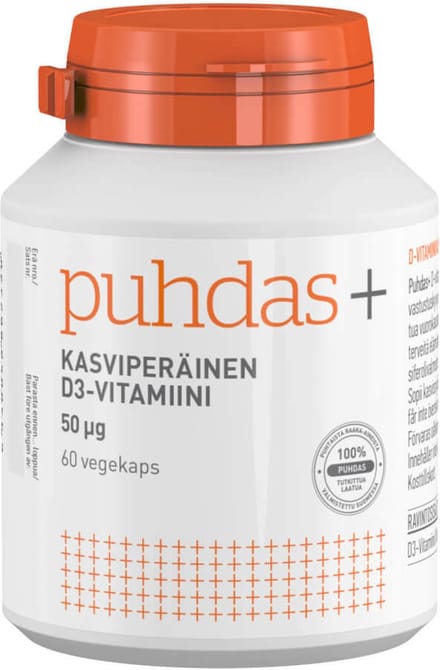 Vegan Vitamine D3 50µg-Puhdas+