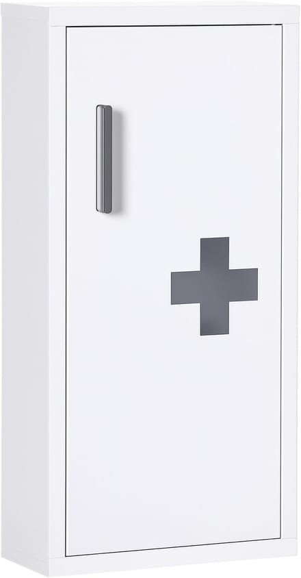 Kleankin medicijnkast - staal - 30L x 12B x 60H cm - wit