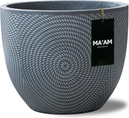 MA'AM Pottery Jade ronde bloempot - D44×H36 cm - zwart - industriële eyecatcher