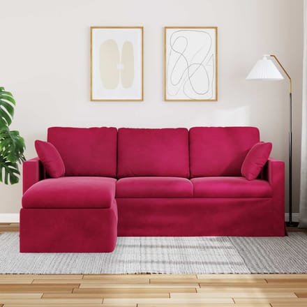 vidaXL Bank Wijnrood 198 x 134 x 80 cm Fluweel