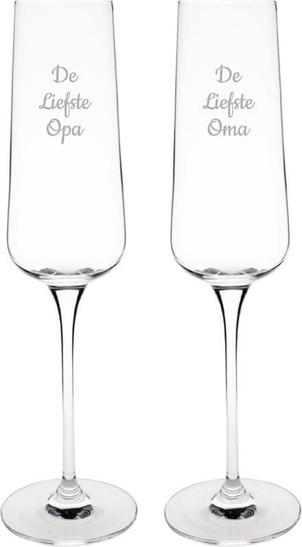Gegraveerde Champagneglas 27cl De Liefste Opa-De Liefste Oma