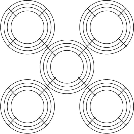 Draadkrans Frames - Bloemenringen Set - Kransen Maken - Stevig Metaal - 4 Maten Set - Zwart
