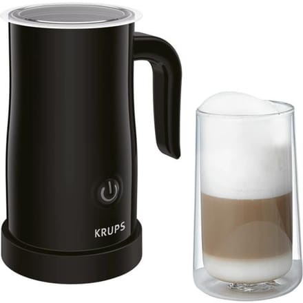 Krups XL1008 - Elektrische Melkopschuimer - Zwart - Compact - Geschikt voor Warme en Koude Melk