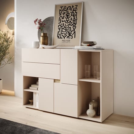 Meubella - Lombok - Dressoir - Beige - 120x42x85 cm