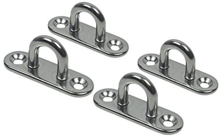 Oogplaat Roestvrij Staal - 8mm met Langwerpige Pad - 4 Pack