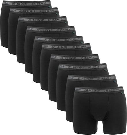 JBS heren 10P bamboe boxers zwart