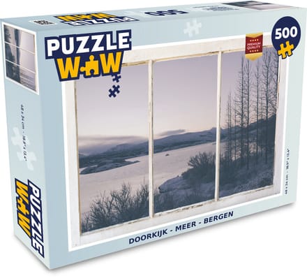 Puzzel Doorkijk - Meer - Berg - Legpuzzel - Puzzel 500 stukjes