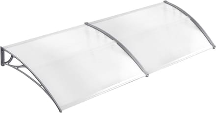 Stevige Deur- en Raamluifel 200x100 cm - Transparante Polycarbonaat Overkapping met Aluminium Frame
