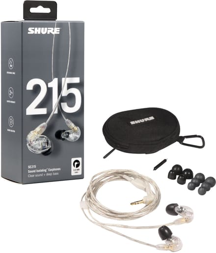 Shure SE215 PRO - Professional Sound Isolating Earphones - Up to 37dB