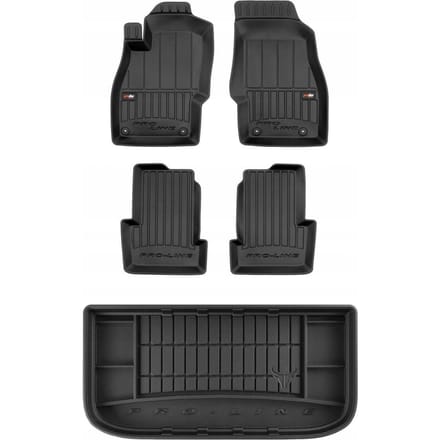 FROGUM Proline – Automatten Set + Kofferbakmat – Perfecte Pasvorm – Geurloos TPE – OPEL Adam Hatchback 2012-2019