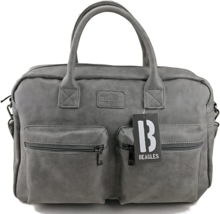 Beagles Omhang Hand & Schoudertas Western Bag School Werk Universiteit Grijs