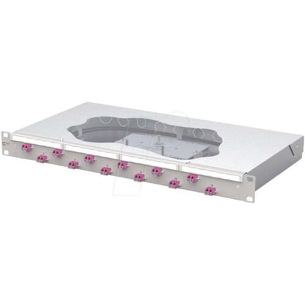 Metz Connect OpDAT fix2 Patchfeld splice 12xLC-D OM4 Patchpaneel 483 mm (19) Kabel 1 HE Lichtgrijs Ingericht