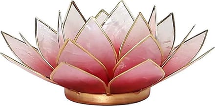Lotus sfeerlicht rood/roze goudrand - 13.5 cm