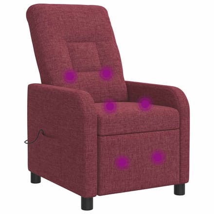 vidaXL - Massage - Relaxstoel - Wijnrood - Stof