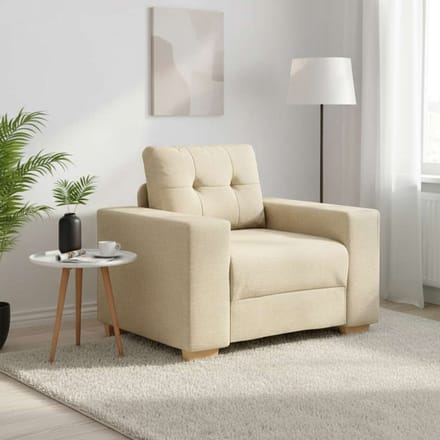 vidaXL Fauteuil Crème 100x78x80 cm Stof