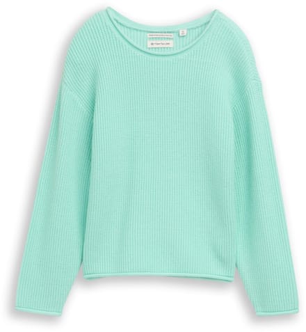 Tom Tailor - Cropped gebreide trui met ronde hals - Maat 128/134 - Light Mint