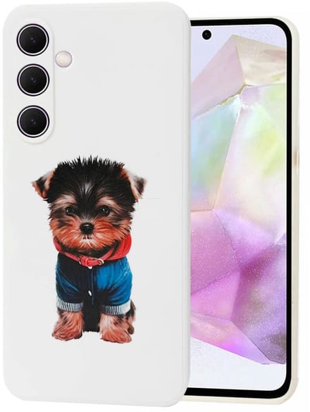 Multimedia & Accessoires TPU Back Cover Case Hoesje met Yorkshare Puppyprint geschikt voor Apple iPhone 16 - Wit