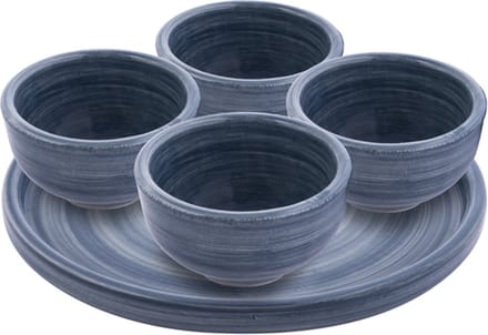 Bowls and Dishes Mano borrel geschenkset Blauwgrijs