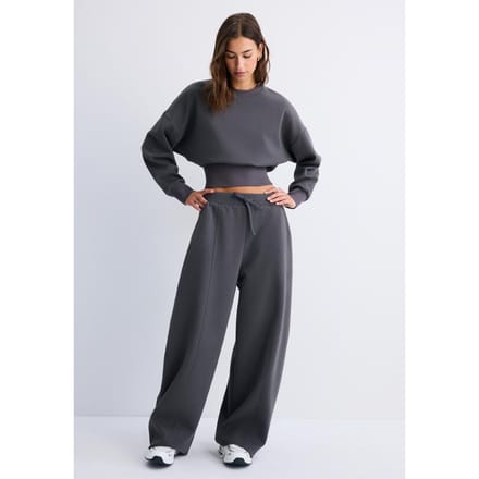 Stradivarius Wide-leg barrel joggingbroek  Donkergrijs XL