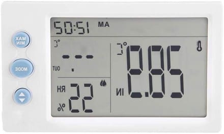 Binnenthermometer Hygrometer - Kamer Monitor - Klimaat Bewaken - Groot LCD Scherm - 10-50°C - Wit