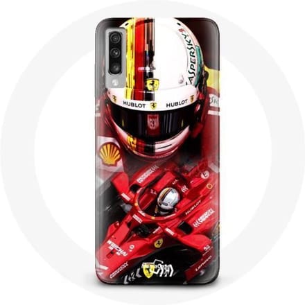 Coque - Formule 1 - Galaxy A70 - Souple - Rouge - Sebastian Vettel rouge