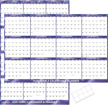 Grote Wandkalender 2026 - Jaarkalender Formaat 61x91 cm