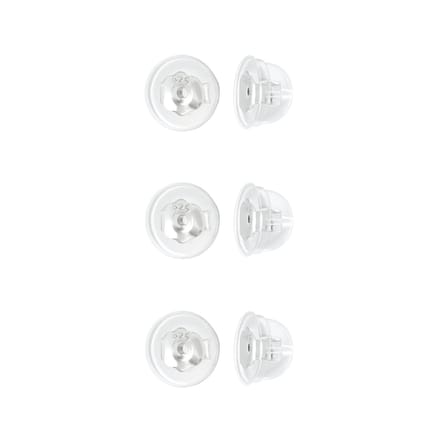 siliconen achterkantjes oorbellen zilver - 6 stuks