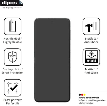 dipos FLEX – 2x Matte Screenprotector geschikt voor Aiplus AI+ Nova Flip 5G | Volledige Schermbescherming | Case-Friendly