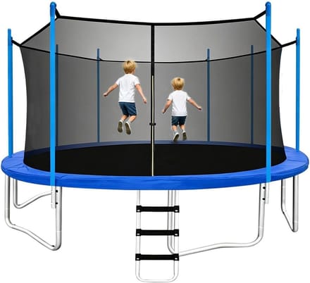 Trampoline Veiligheidsnet - Trampoline Omheining - Veilig Springen - Ademend Weerbestendig - 12/14 ft - Zwart