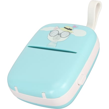 Zakformaat Thermische Printer met 3 Rollen Papier Notities Labelmaker Mini Fotoprinter Ingebouwde Batterij blauw