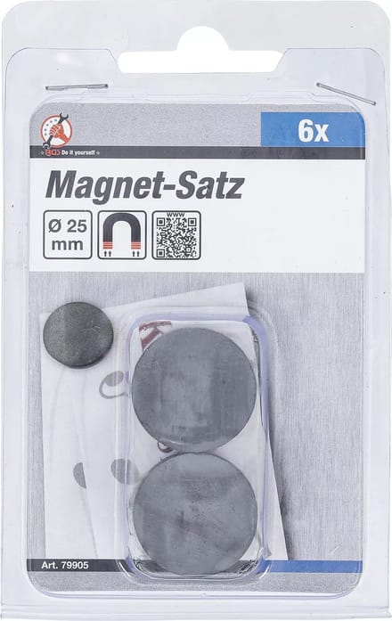 BGS Magneetset - keramiek - Ø 25 mm - 6 delig