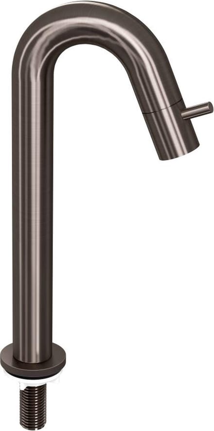 INK staande fonteinkraan gebogen 29 cm, geborsteld mat goud